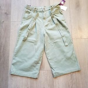 NWT Gloria Vanderbilt light green high rise wide leg Culotte size 10